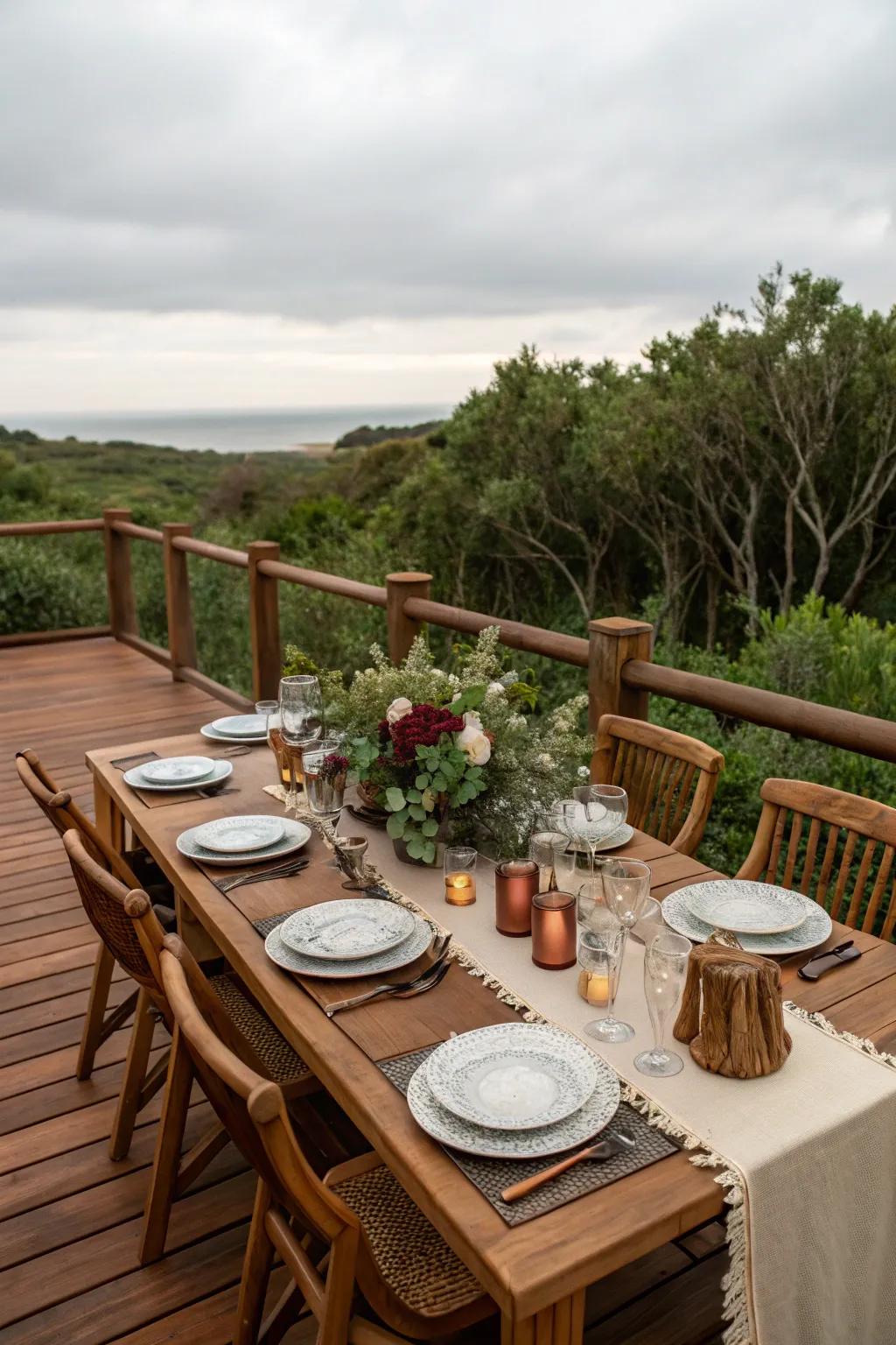 Create a dining oasis right outside your door.
