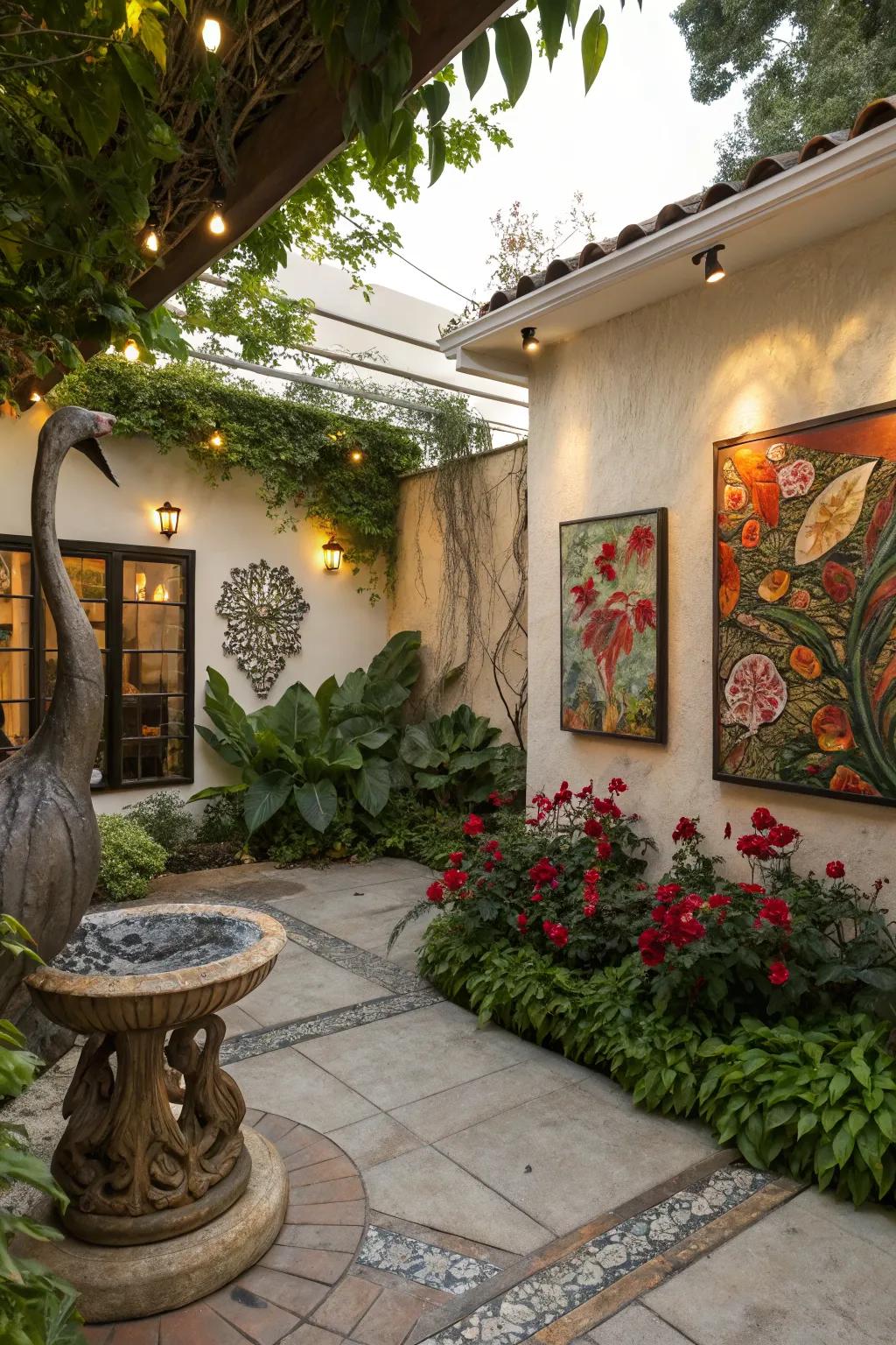 Art pieces add a personal and unique touch to your patio.