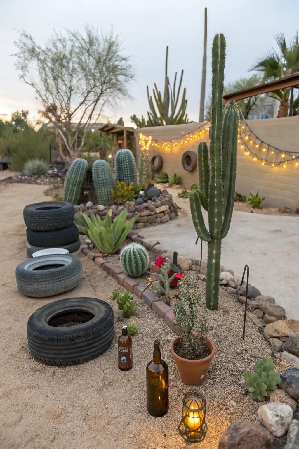 Recycled materials bring unique charm to your garden.