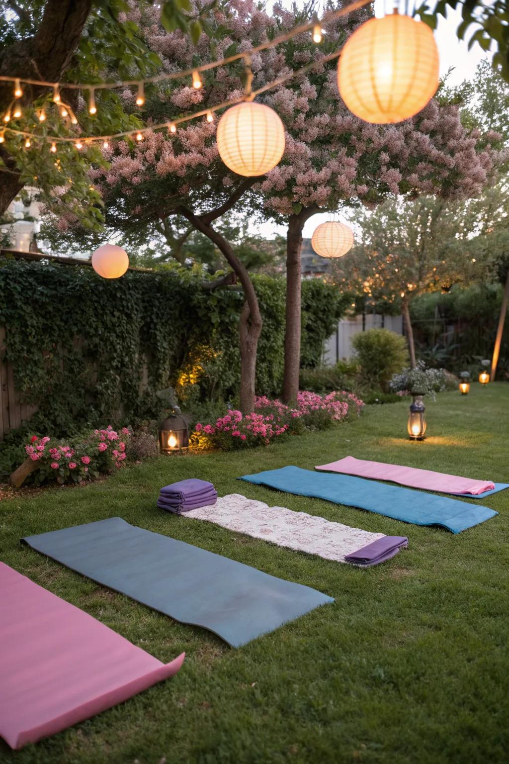 Find your zen in a peaceful backyard yoga space.