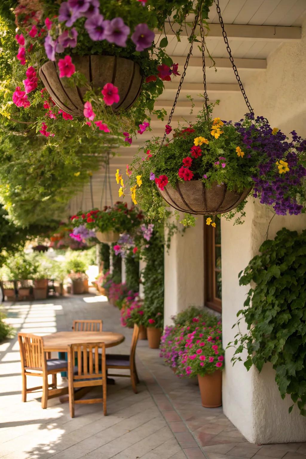 Elevate your garden with beautiful hanging planters.