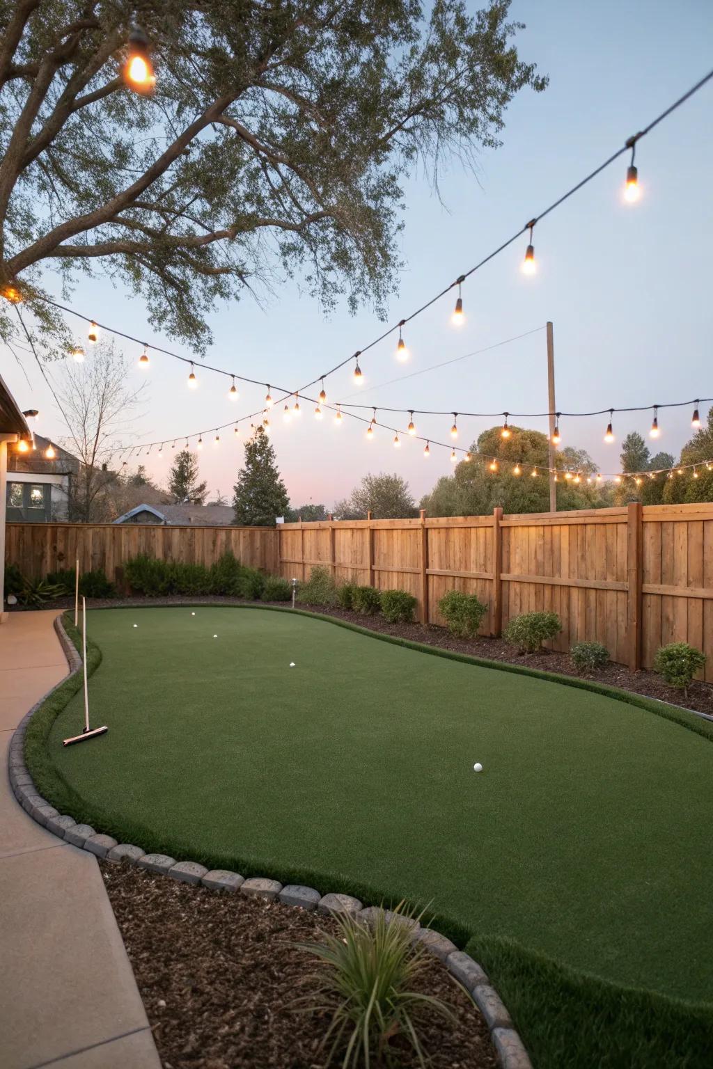 Create a magical nighttime ambiance with string lights.