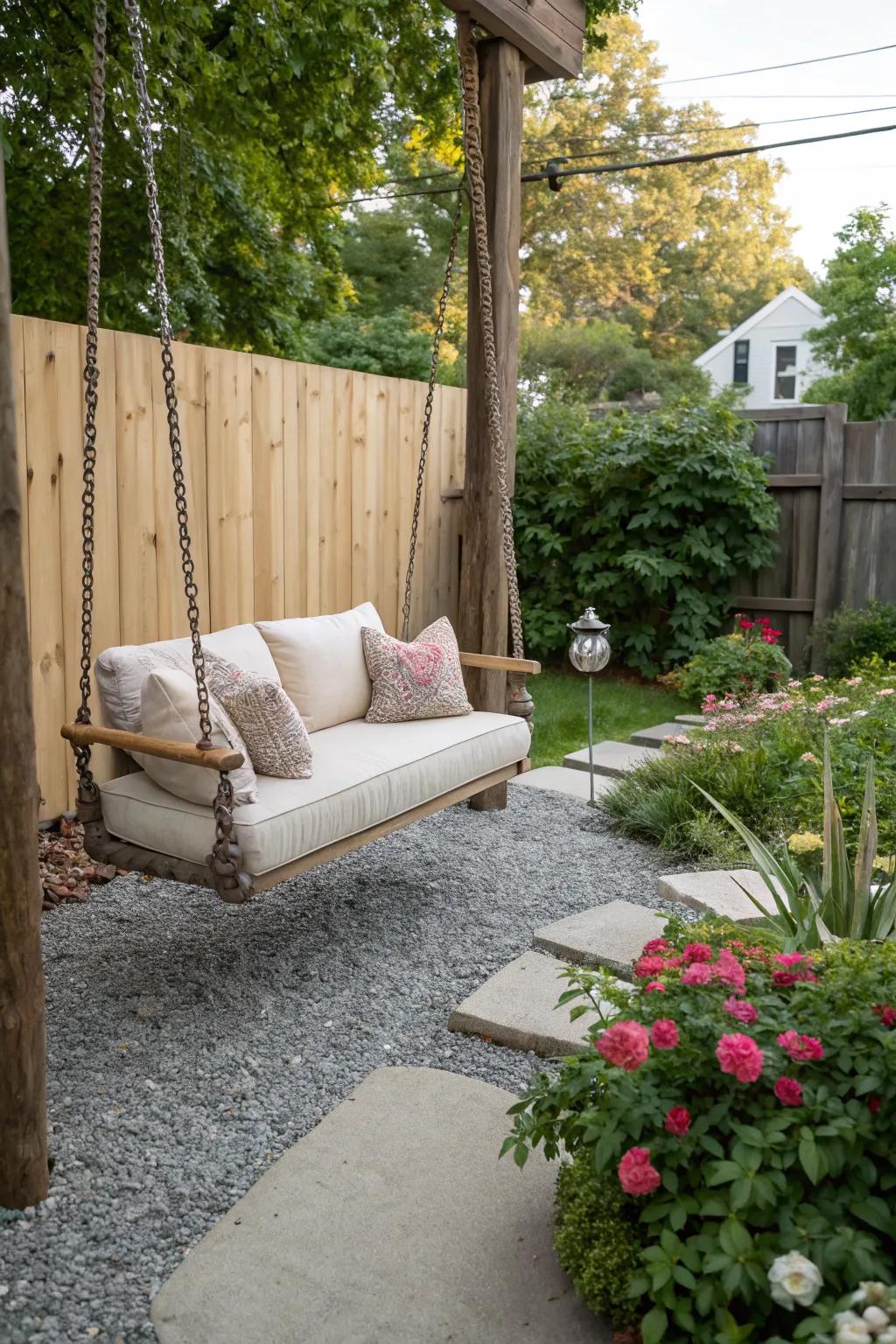 Relax in an inviting swing or hammock.