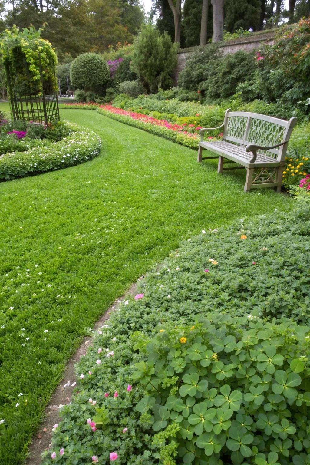 Enjoy a soft, eco-friendly ground cover with a clover lawn.