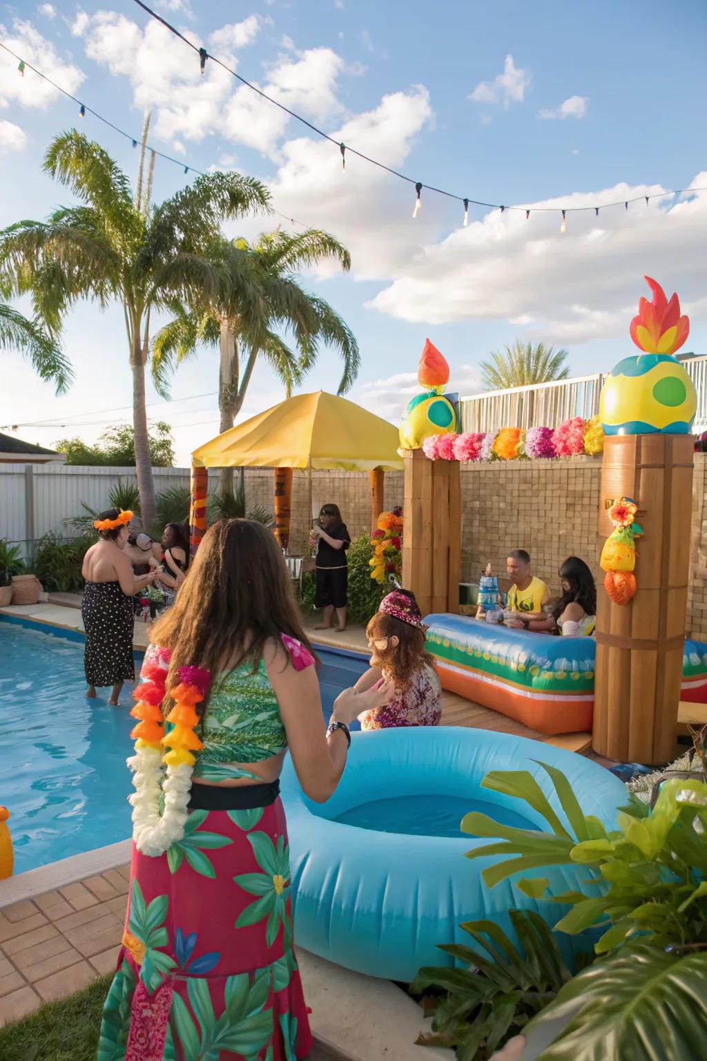 A themed pool party adds excitement and flair.