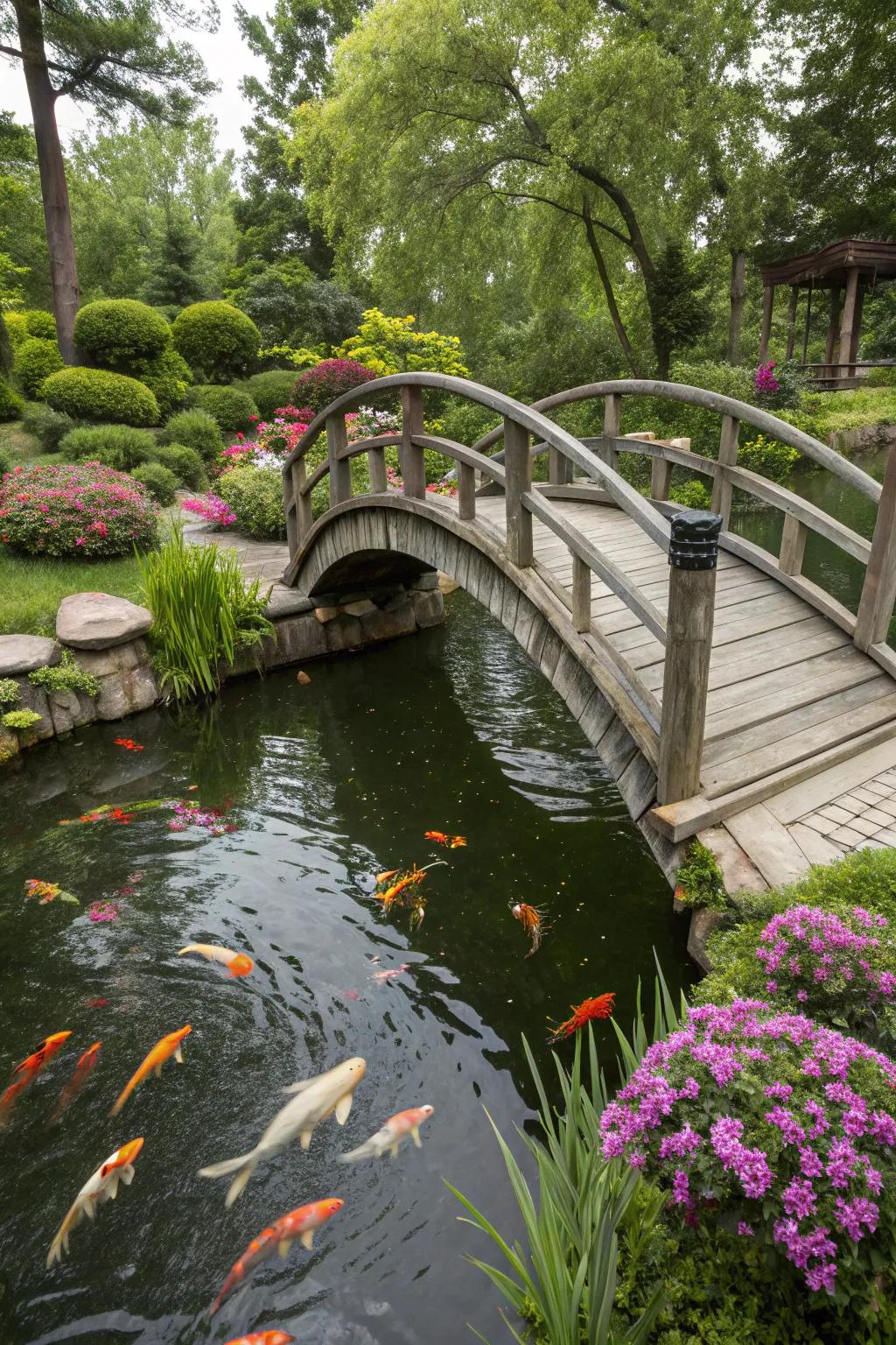 Wood bridges offer both functionality and a classic aesthetic.