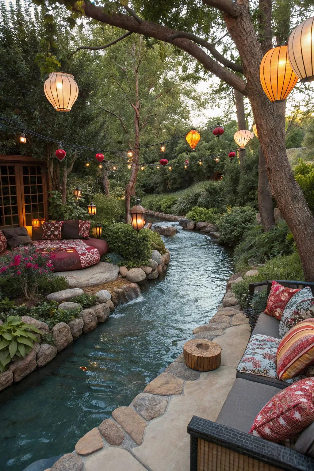 Seasonal decor keeps your lazy river setting fresh and engaging.