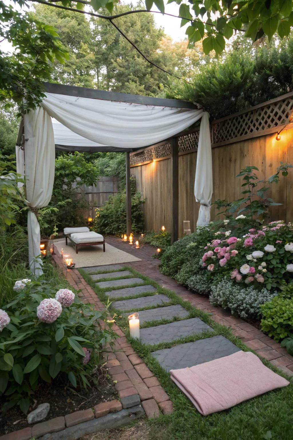 Canopies offer shade and comfort.