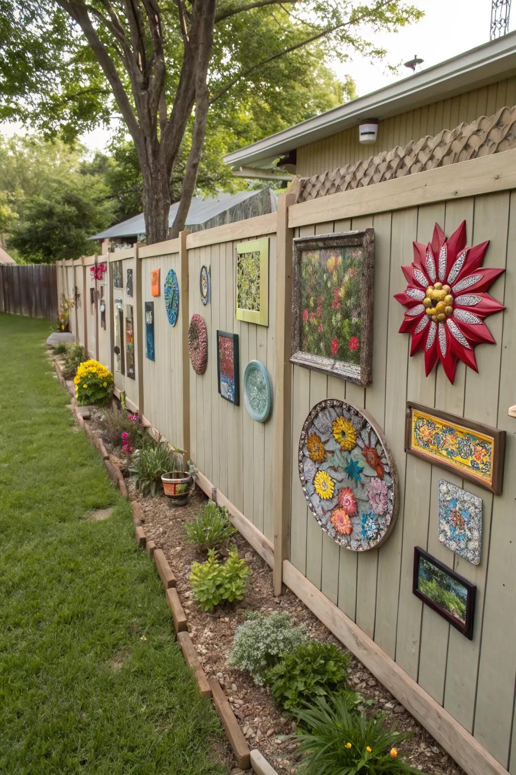 Transform your fence into an inspiring outdoor art gallery.