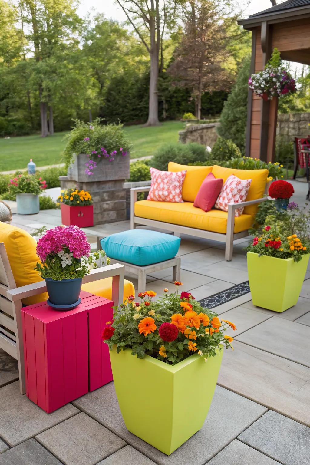 Bold color accents add vibrancy