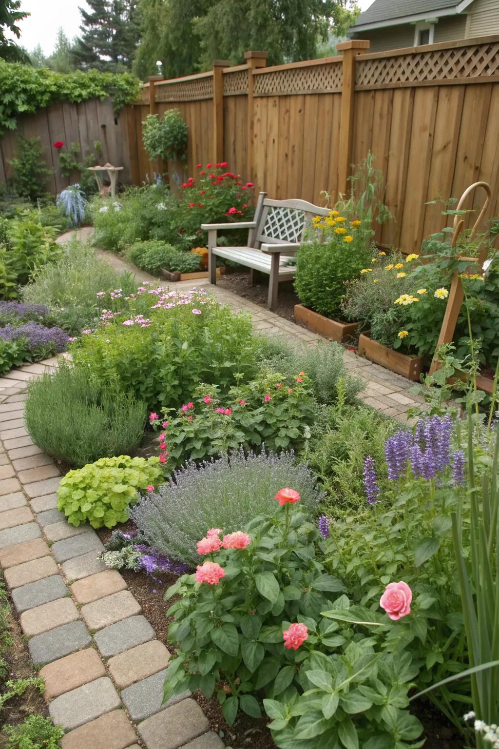 A sensory garden engages the senses with delightful aromas.
