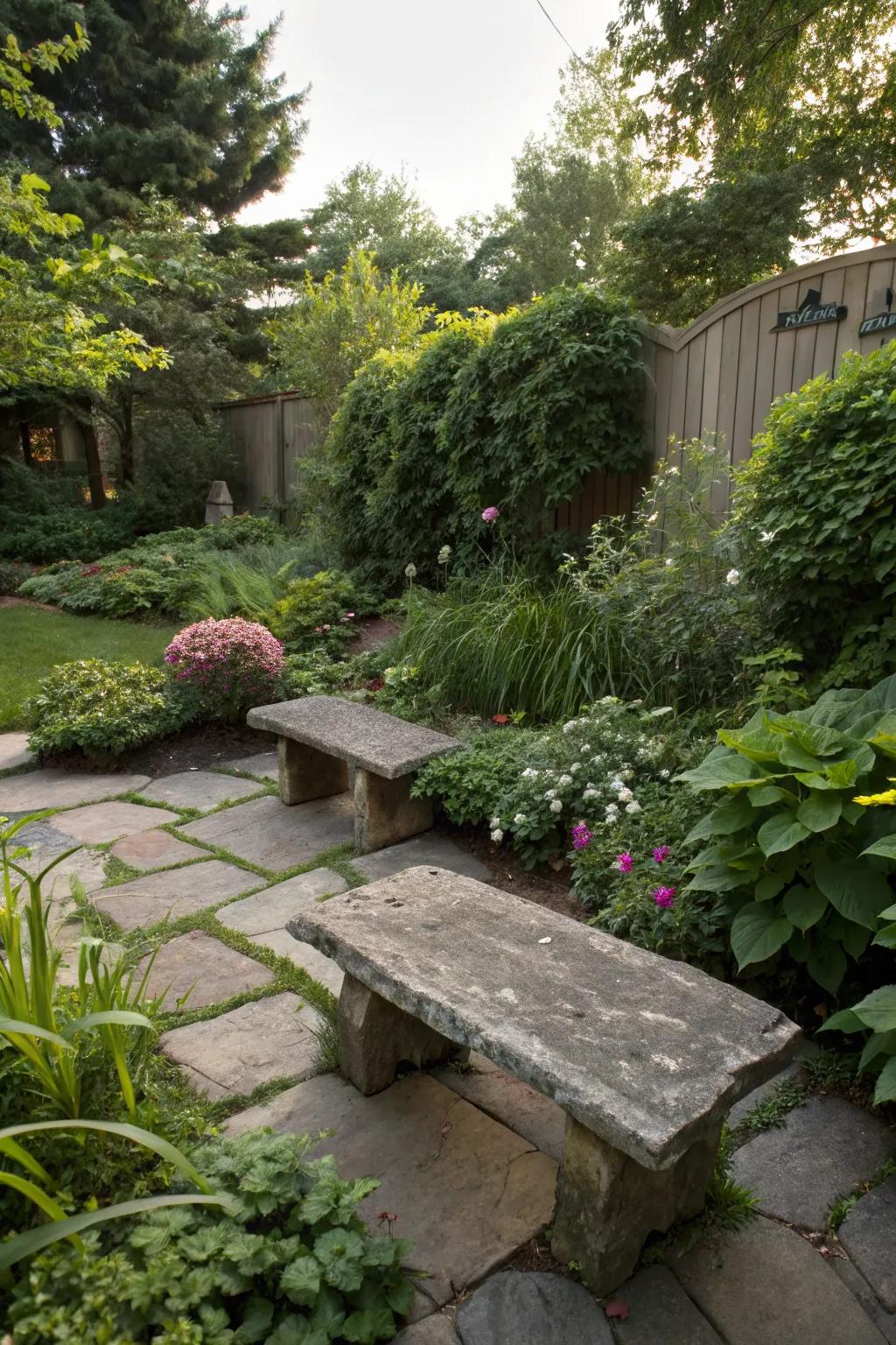Relax with rock seating areas.