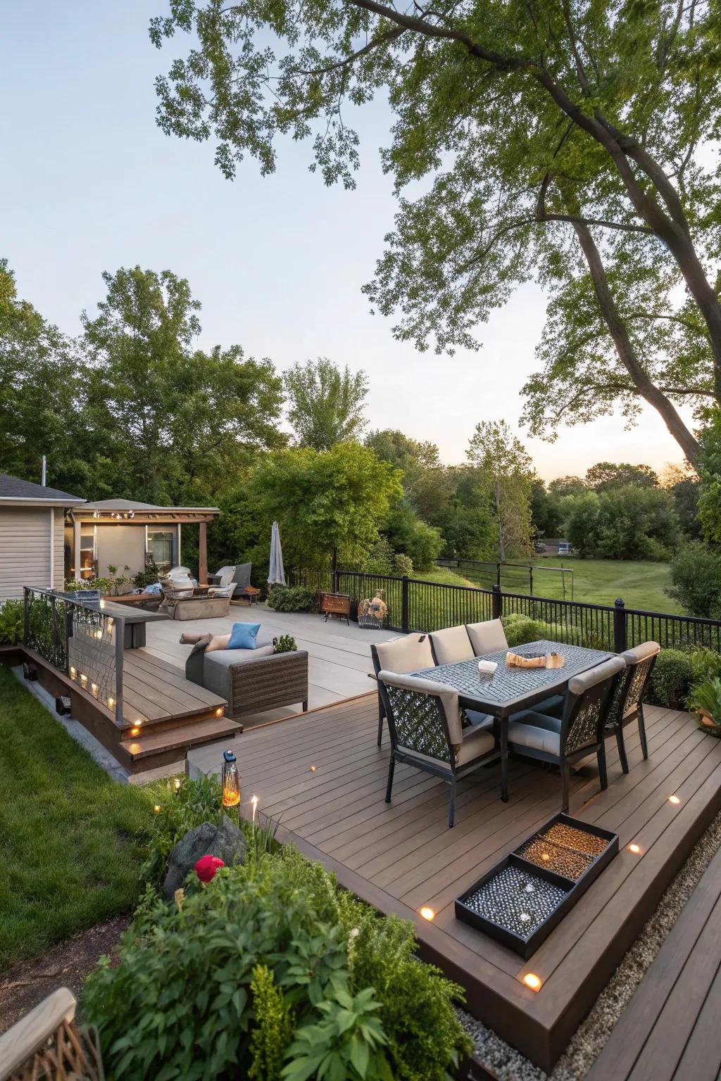 A deck enhances your backyard's functionality and style.