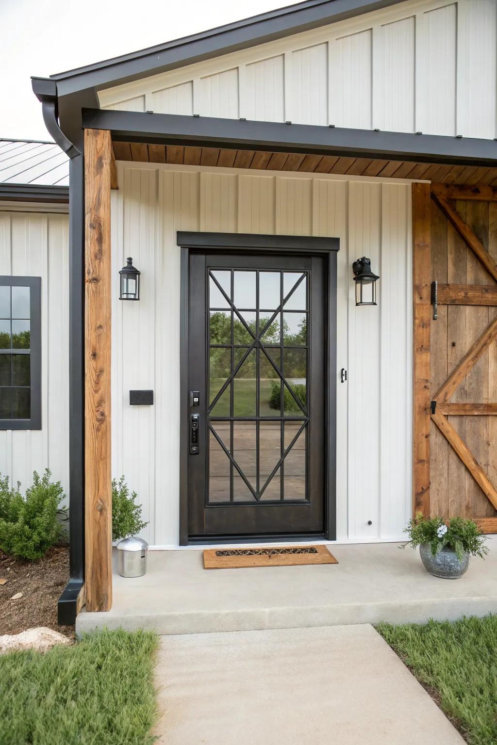 Stylish screen door for functionality and charm.