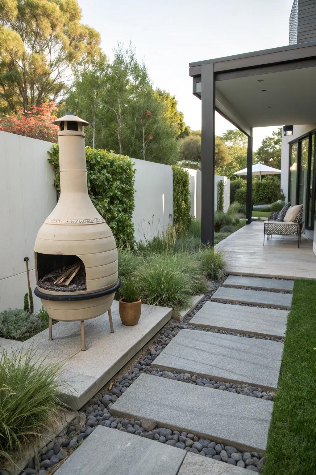Ceramic smoker ensuring efficient heat retention.