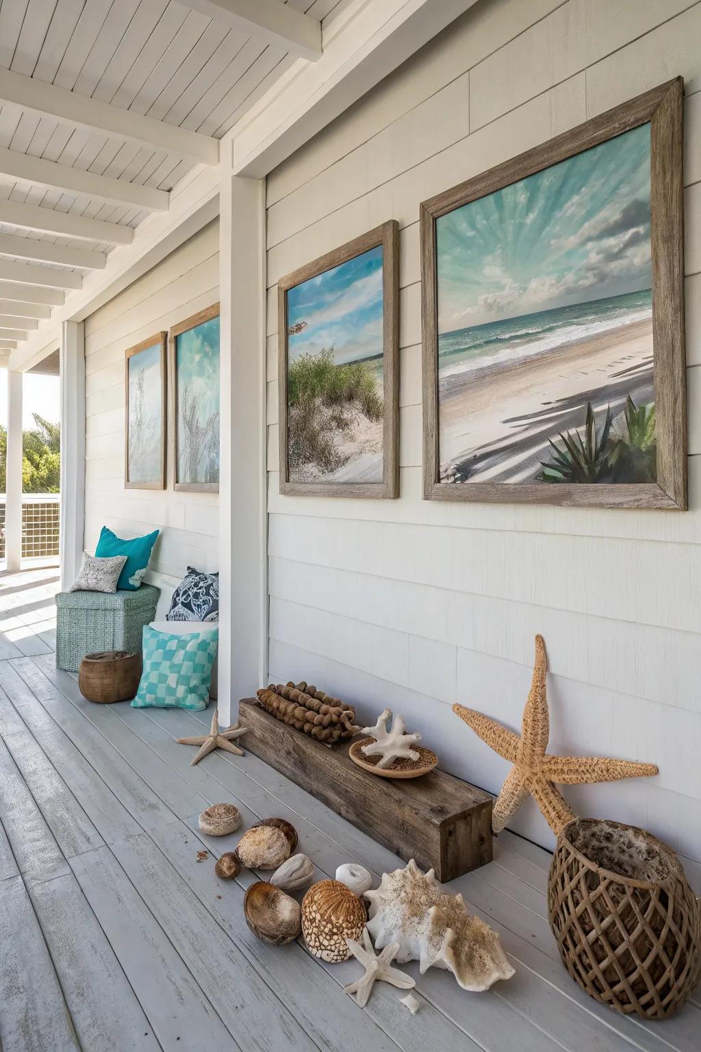 Beach art brings personal flair and ocean inspiration to your patio.