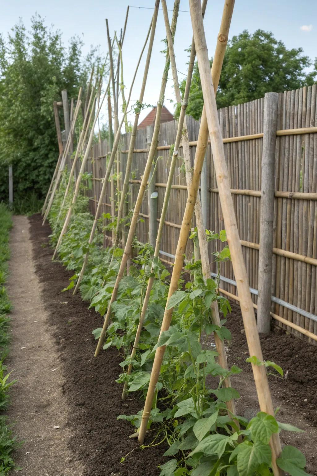 Blend function and nature with a bamboo fence lean-to.