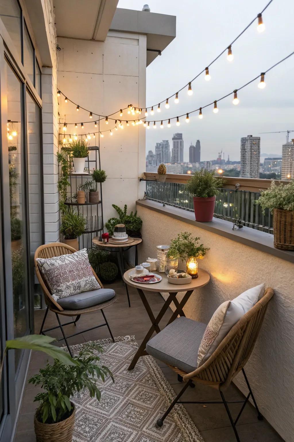 A savvy setup for entertaining in compact spaces.