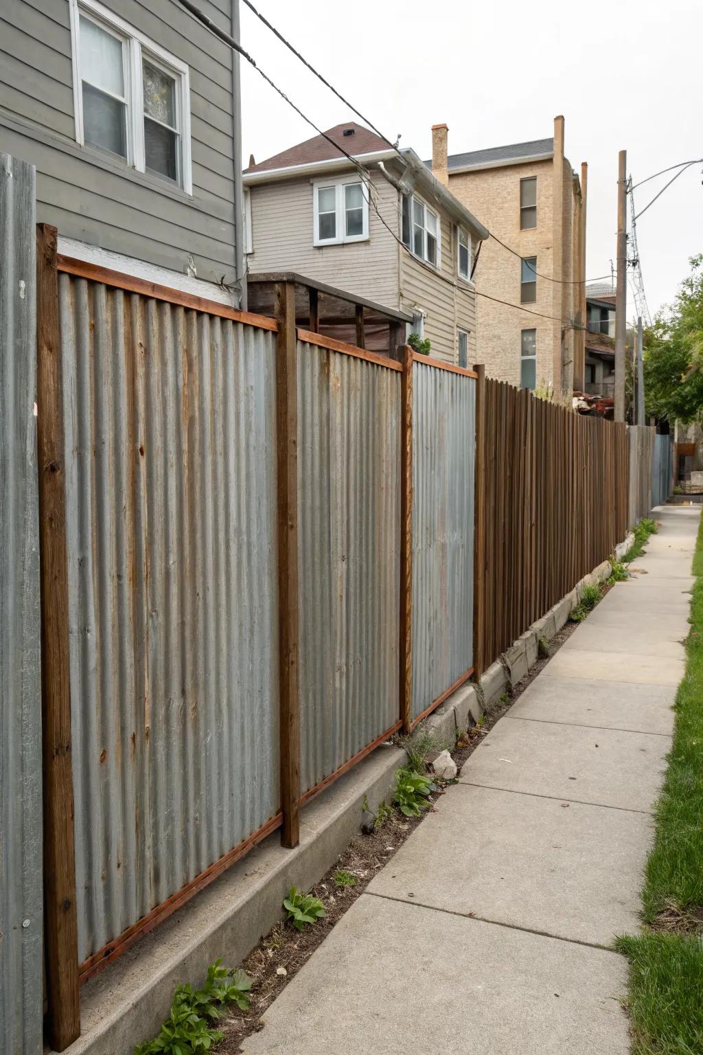 Corrugated metal panels for an edgy, modern vibe.