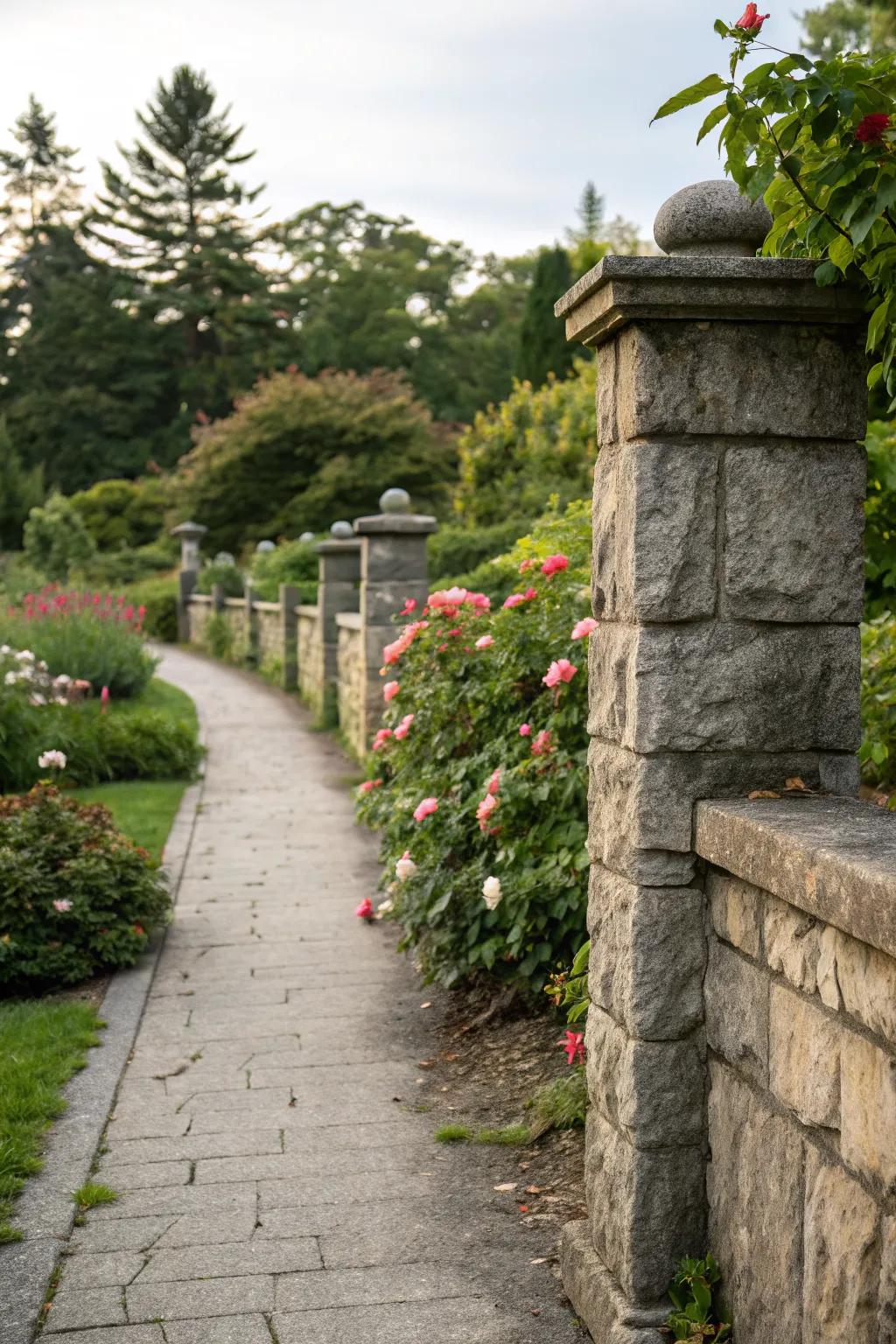 End posts add definition and charm to retaining walls.