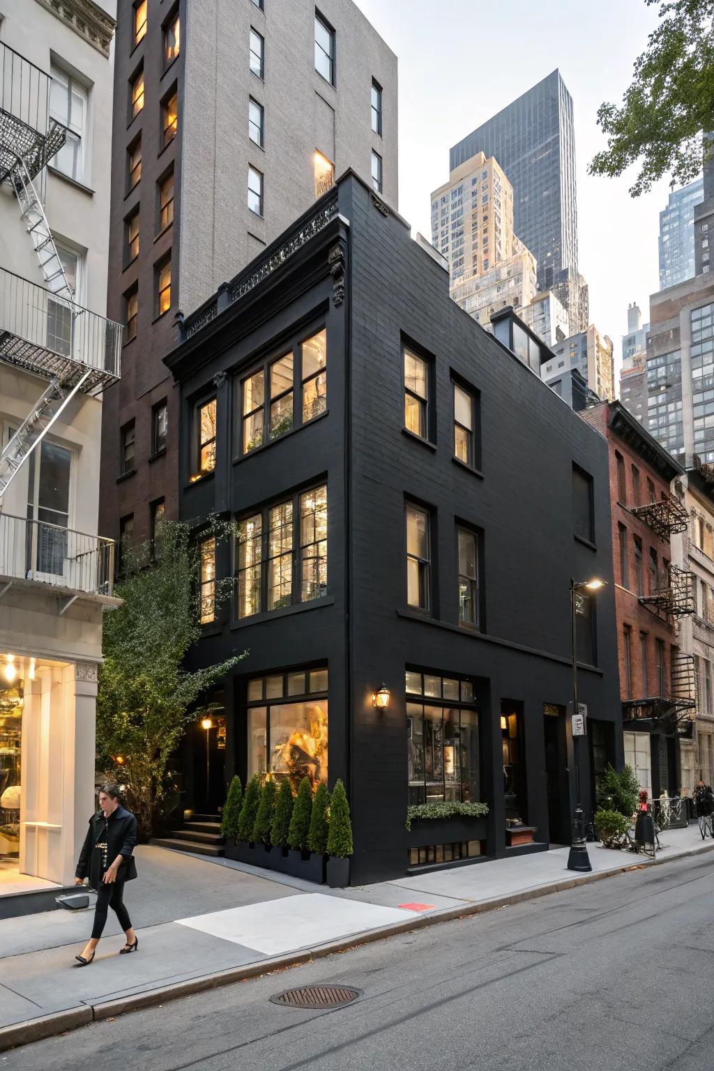 Urban chic black exteriors add style to city living.