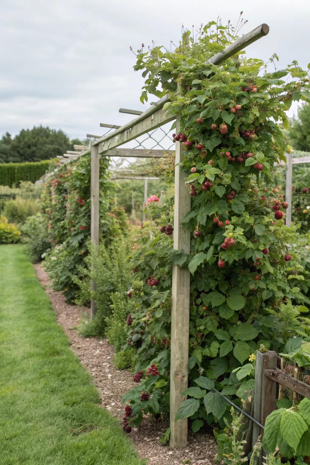 A rotating cross-arm trellis maximizing sunlight exposure.