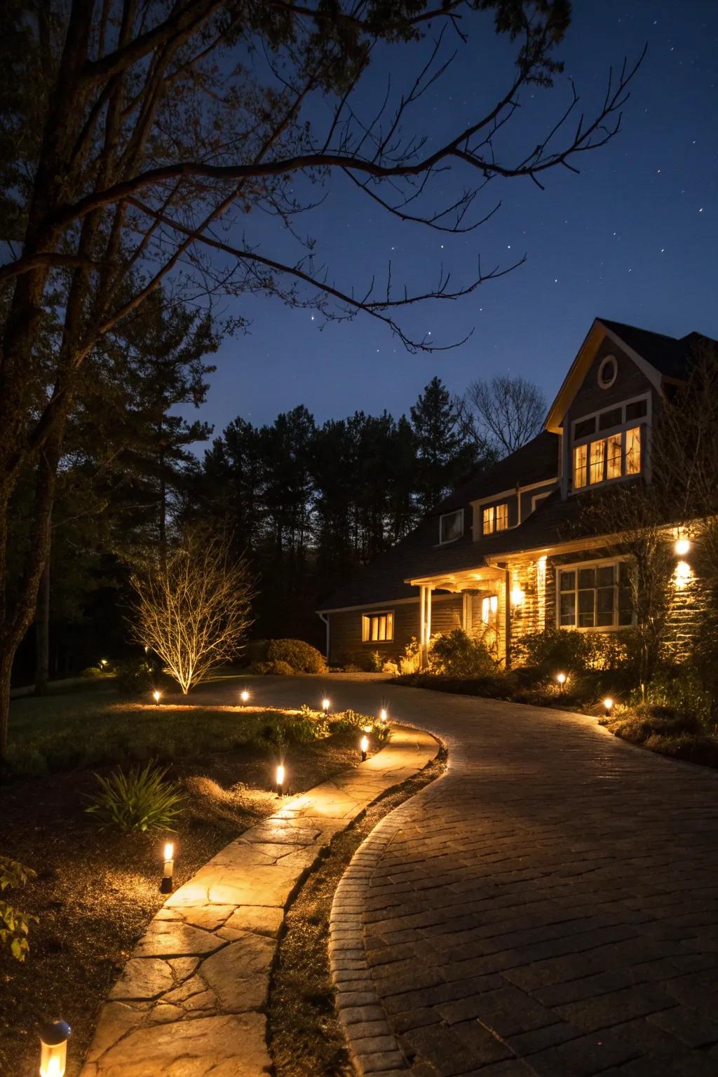Lighting enhances nighttime appeal.