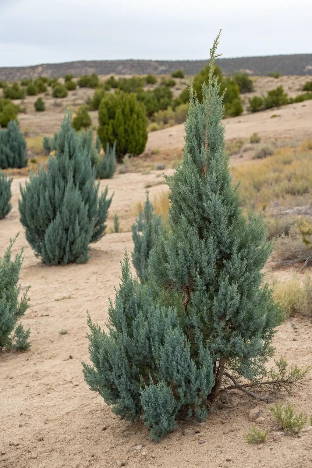 Sustainable and drought-tolerant Blue Point Junipers.