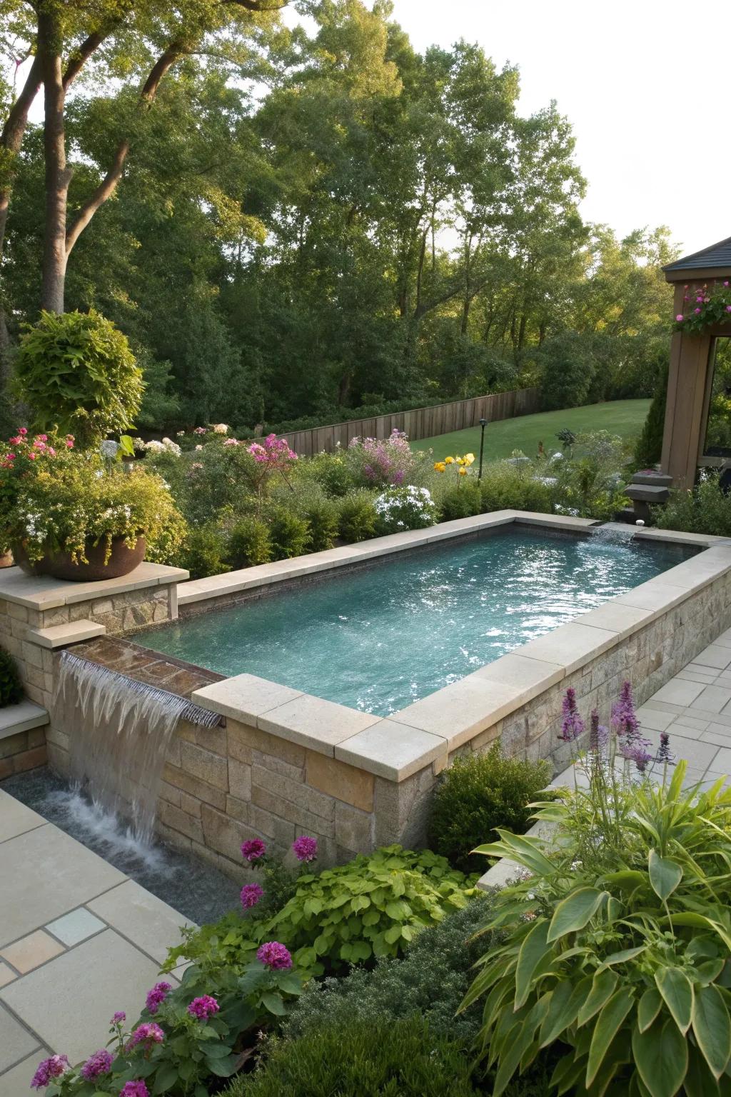 Water features bring serenity and sound to your poolside.