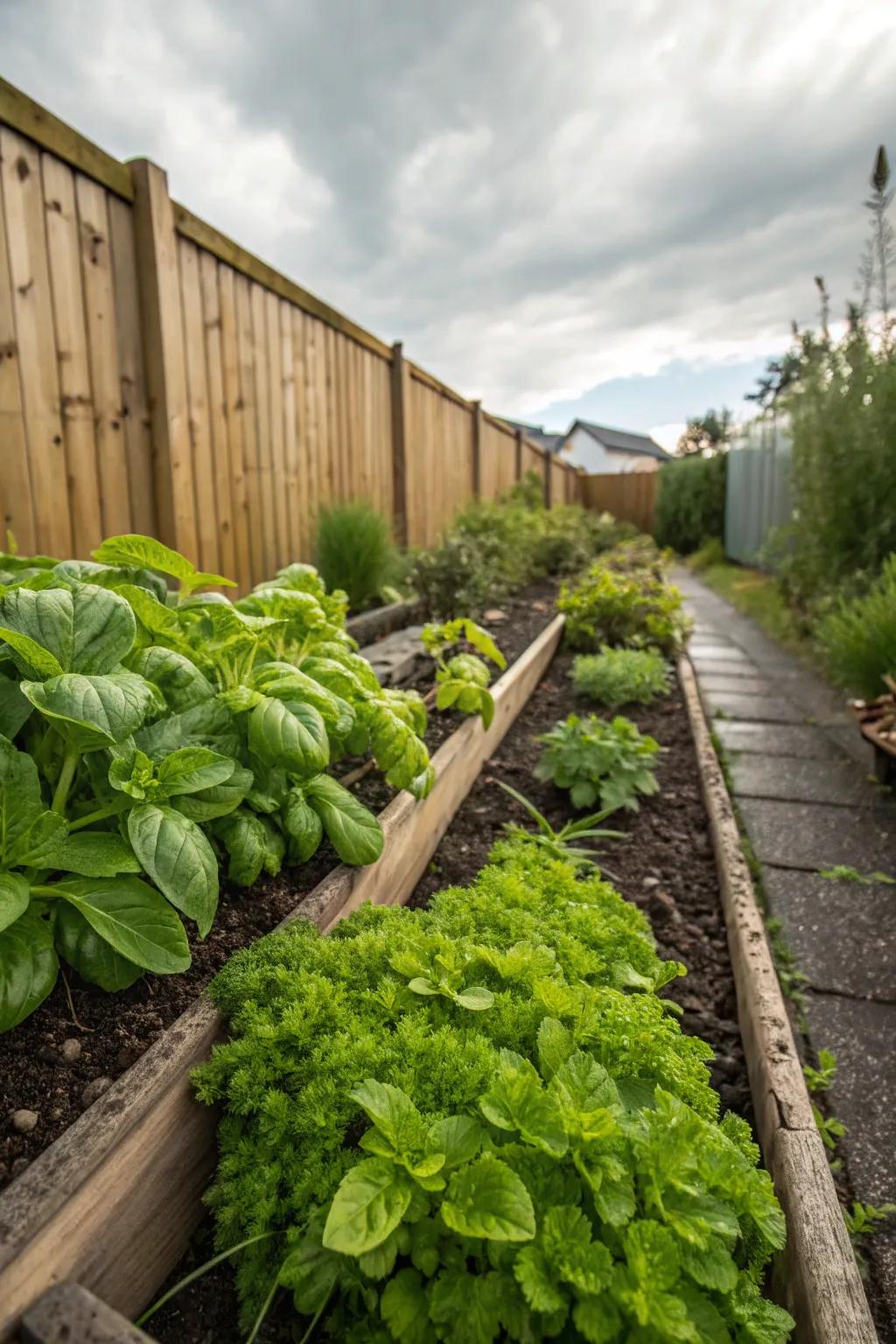 Edible plants add flavor and beauty to garden borders.