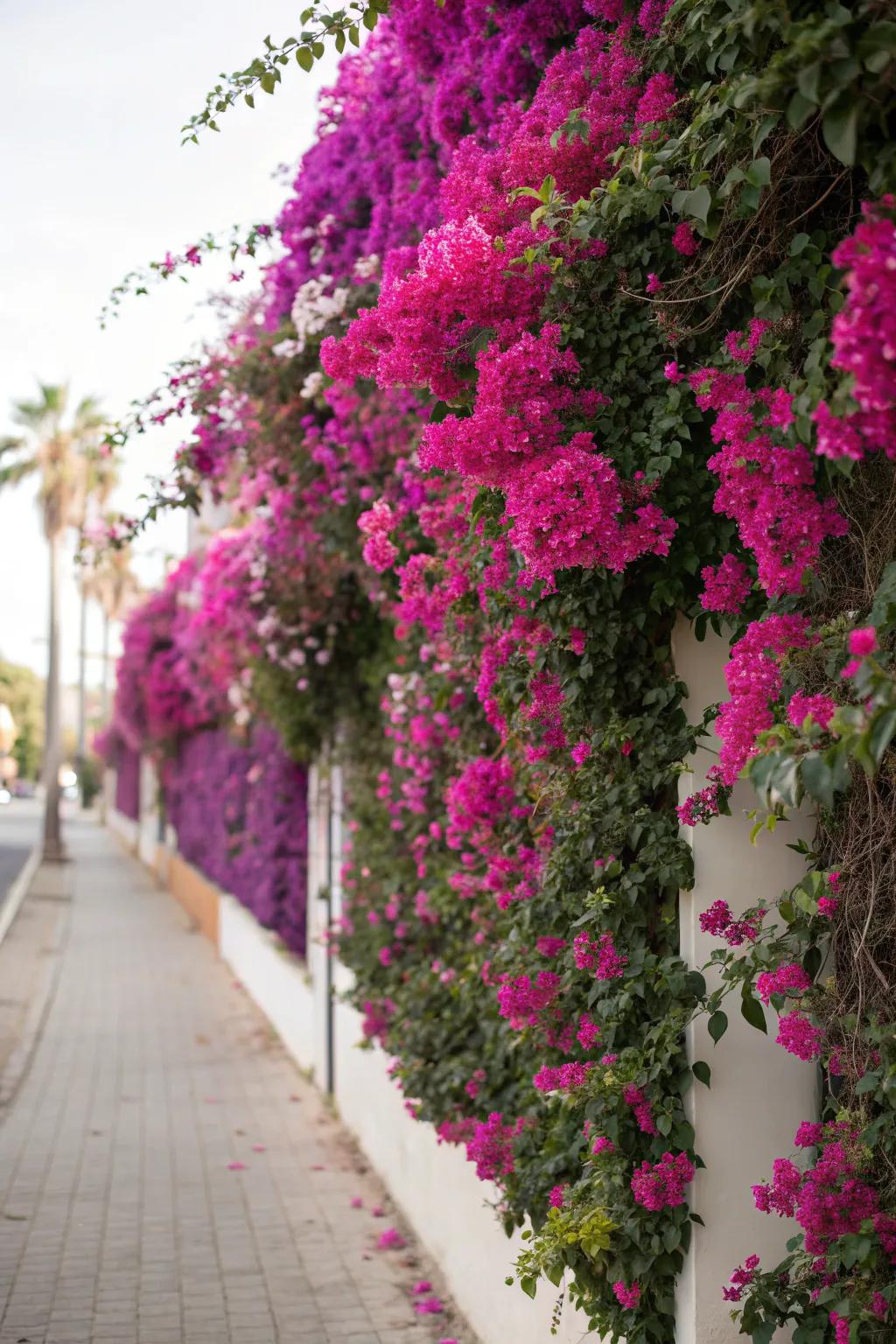 Make a statement with a bougainvillea living wall.
