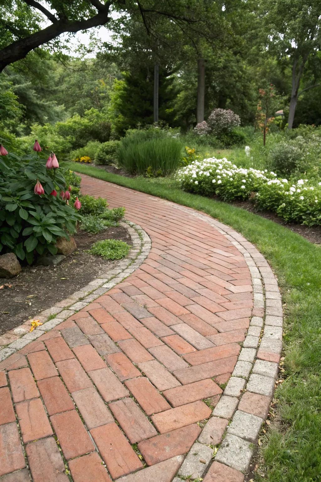 Stretcher bond patterns offer a straightforward and charming design.