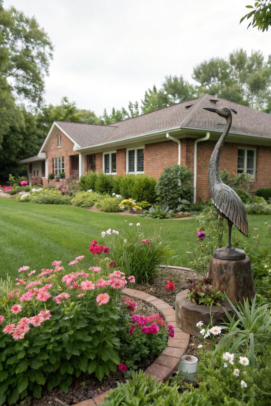 Artistic elements add personality and charm to your garden.