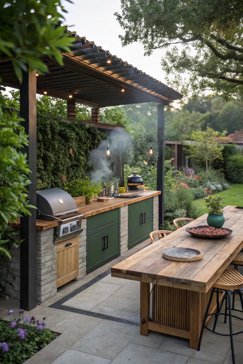 Eco-friendly features make your grill area both beautiful and responsible.
