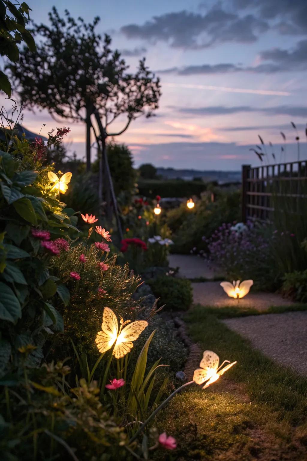 Light up your garden with enchanting butterfly solar lights.