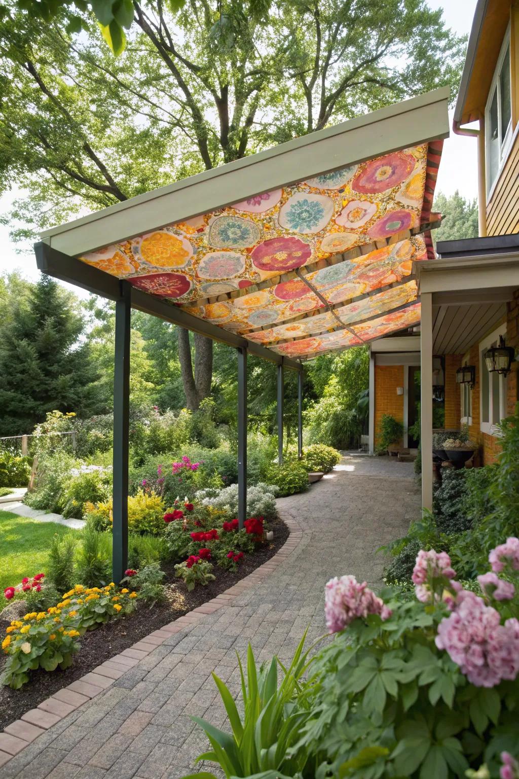 Canvas canopies provide a warm and inviting shade solution.