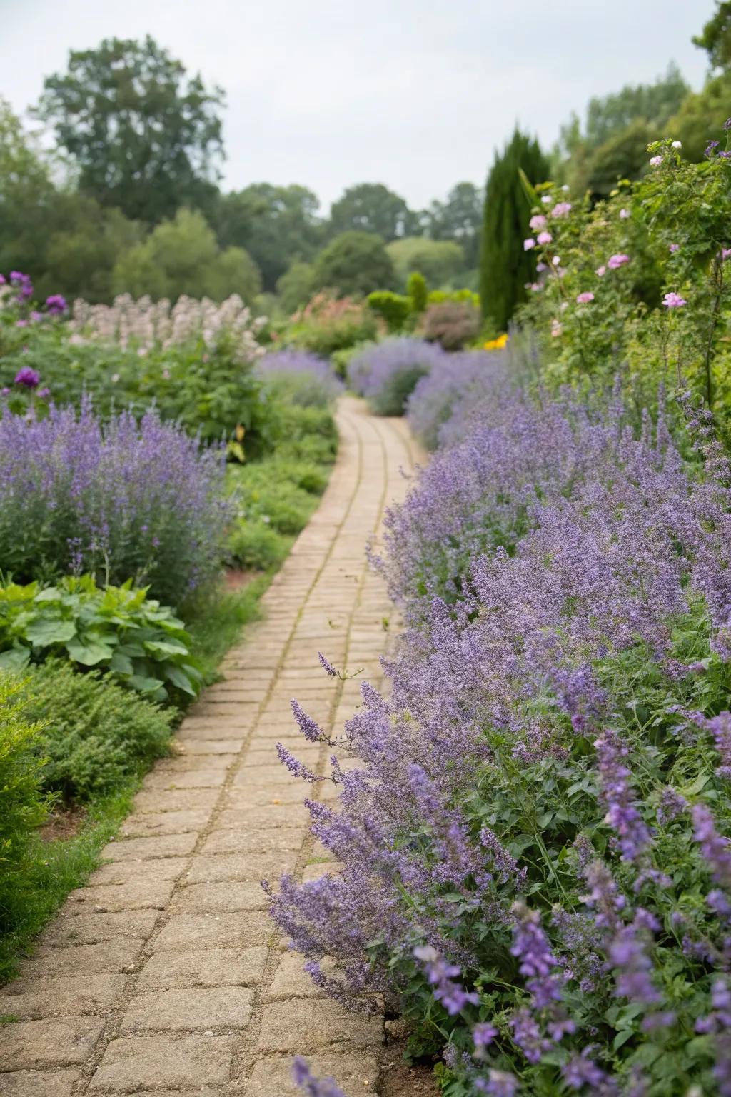 Catmint used for perfect garden path edging.