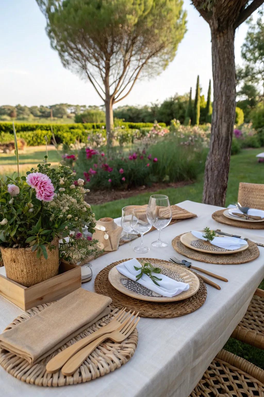 Eco-friendly utensils add style and sustainability.