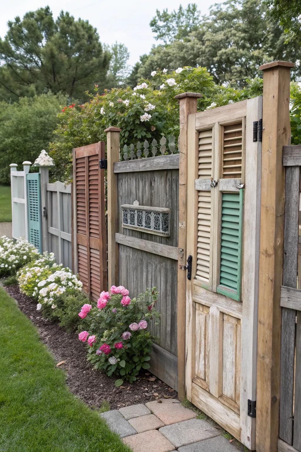 Repurposed materials add unique character to fences.