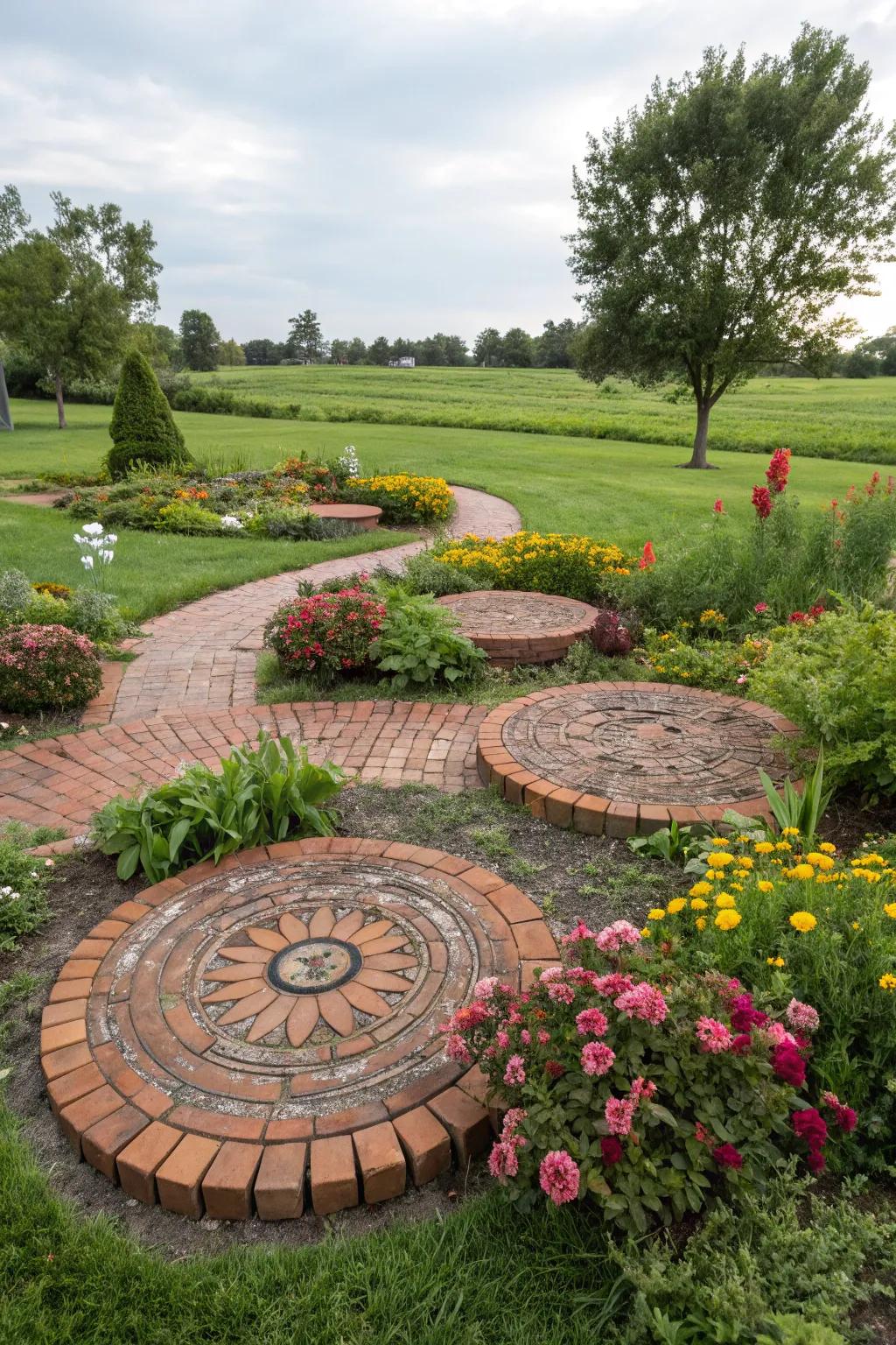 Turn your garden into an art gallery with creative brick displays.
