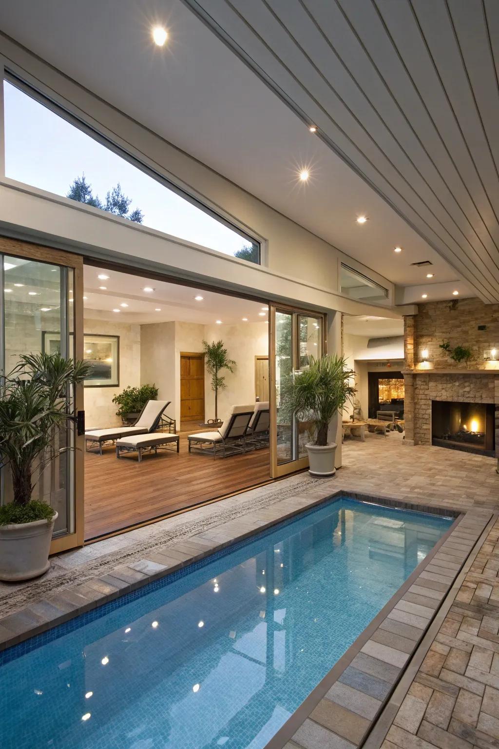 A seamless transition connects the home to the outdoor oasis.