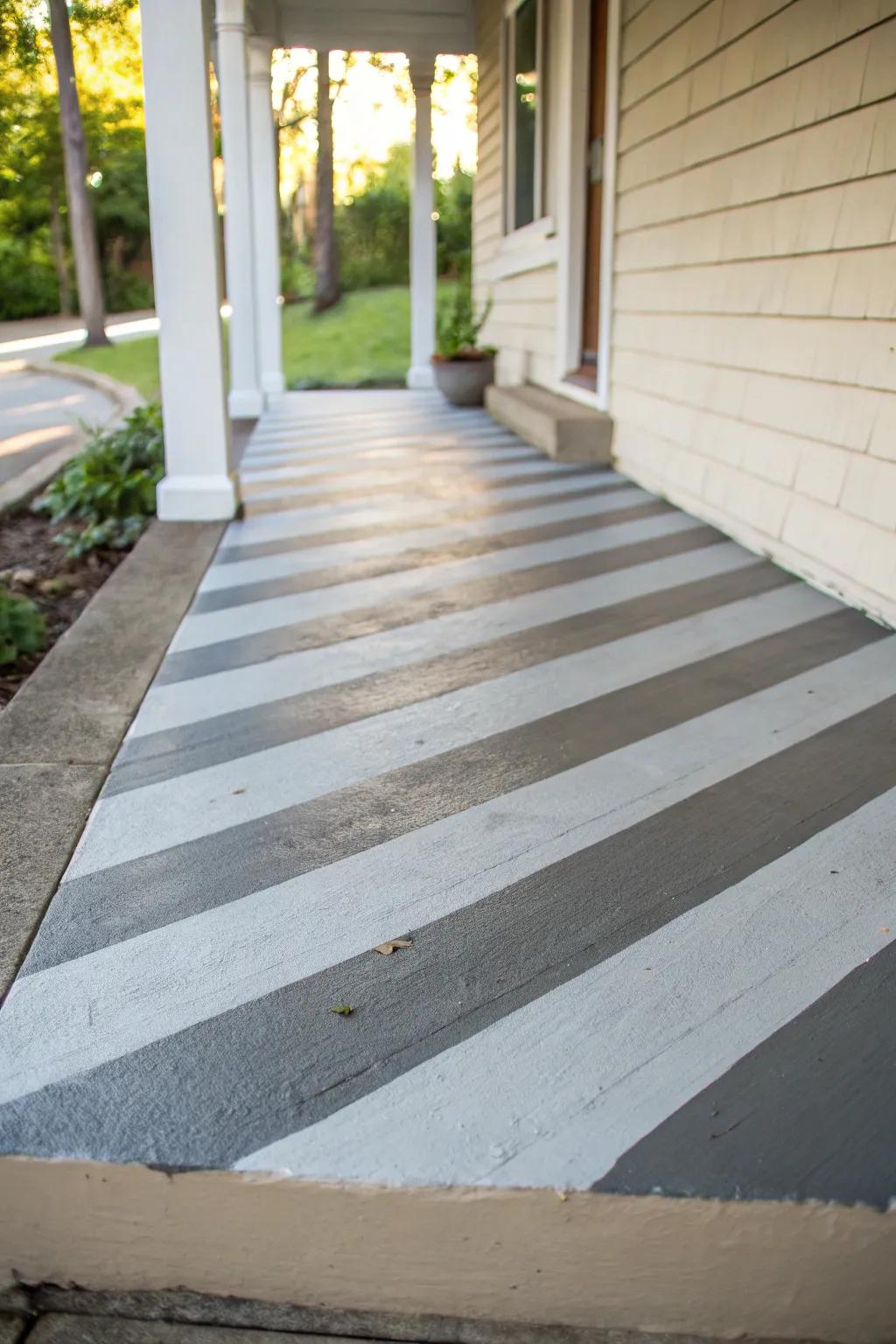 Painted stripes add a playful and modern touch.