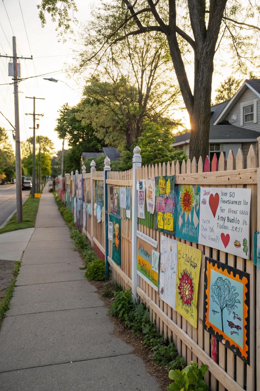 Foster community spirit with a collaborative collage fence.