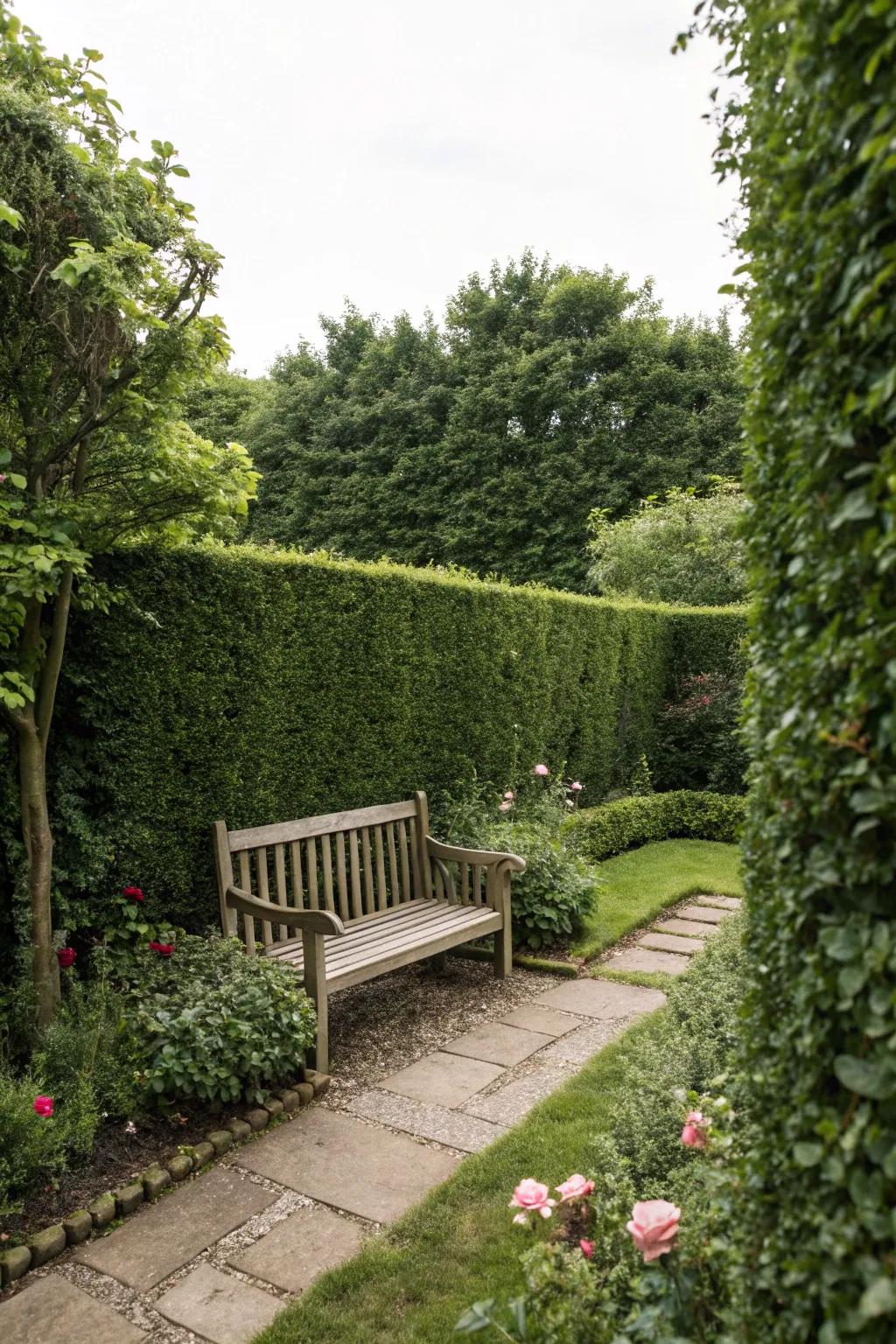 A secret garden offers a private retreat.