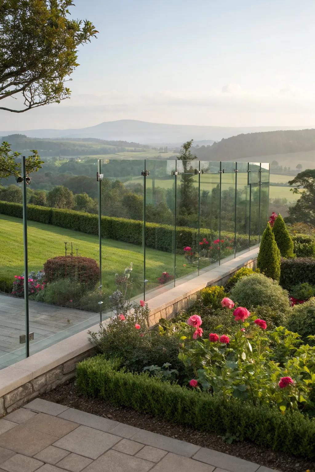 Glass panels maintain views while adding a modern touch.