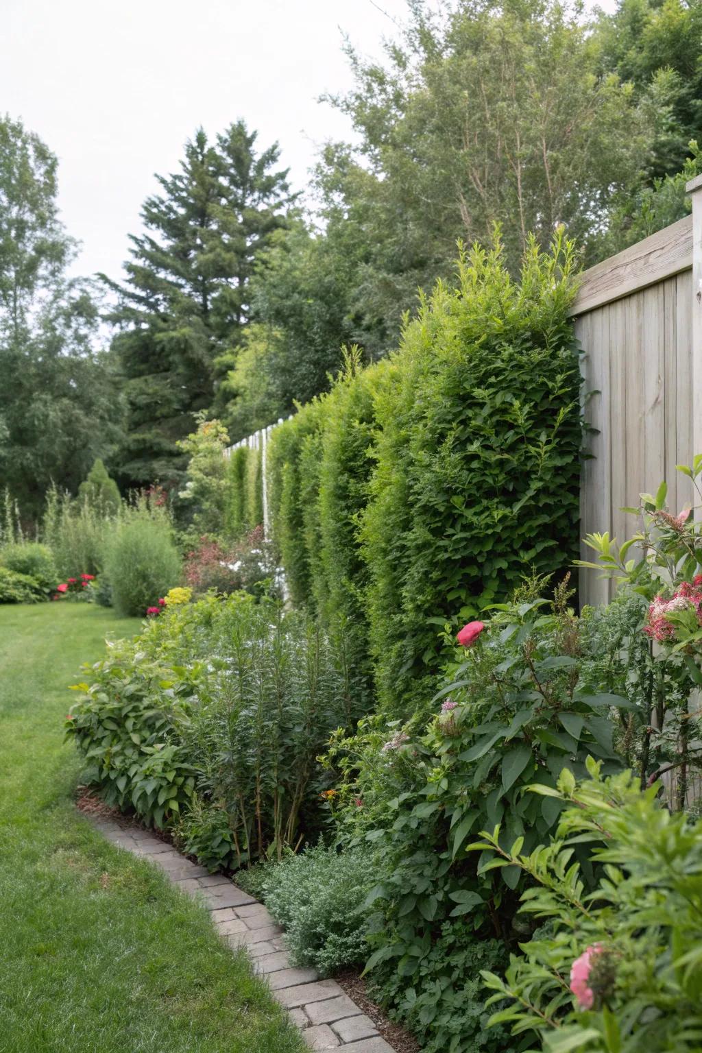 Enjoy seclusion with a lush privacy screen.