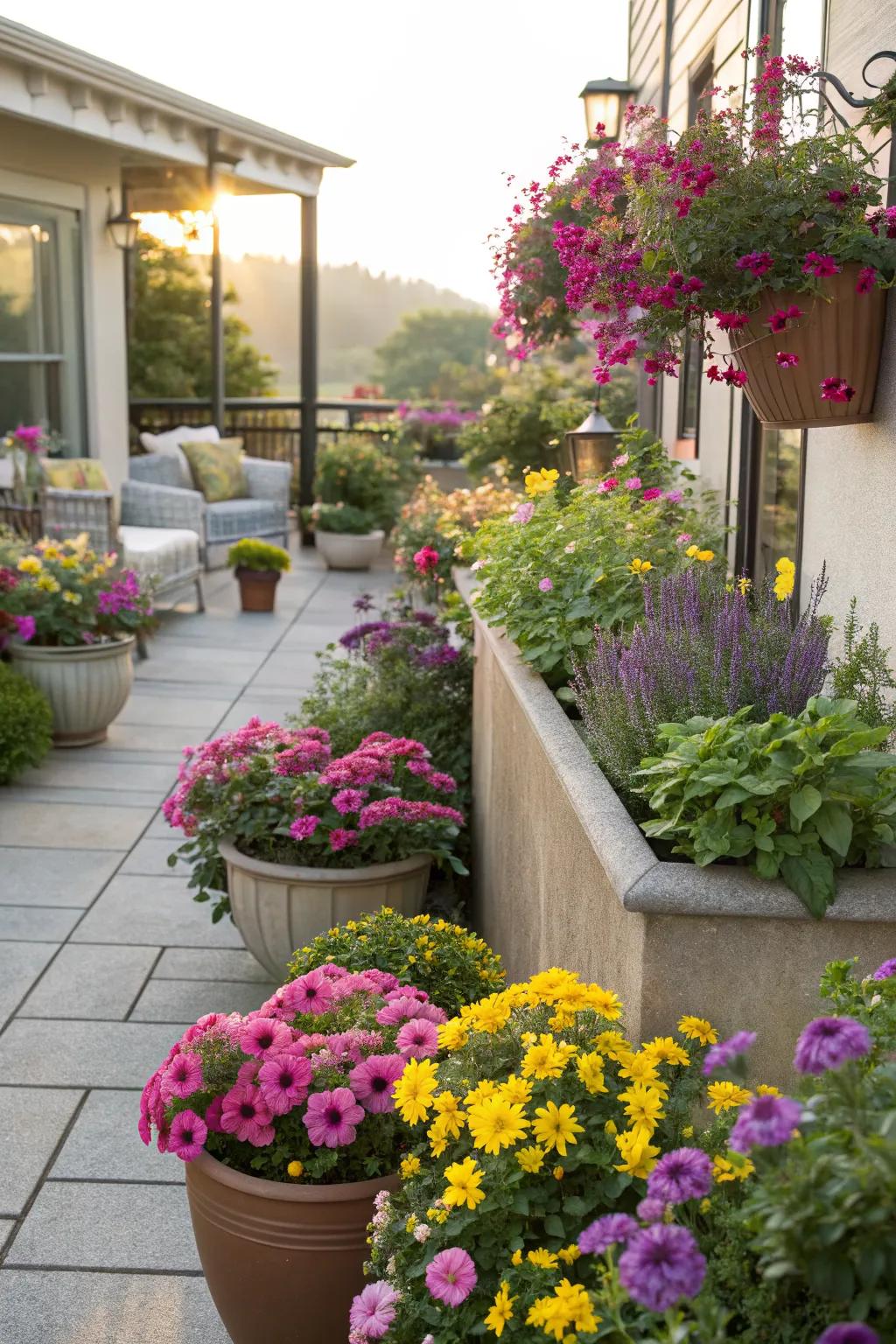 Bring greenery to your terrace with a delightful corner garden.