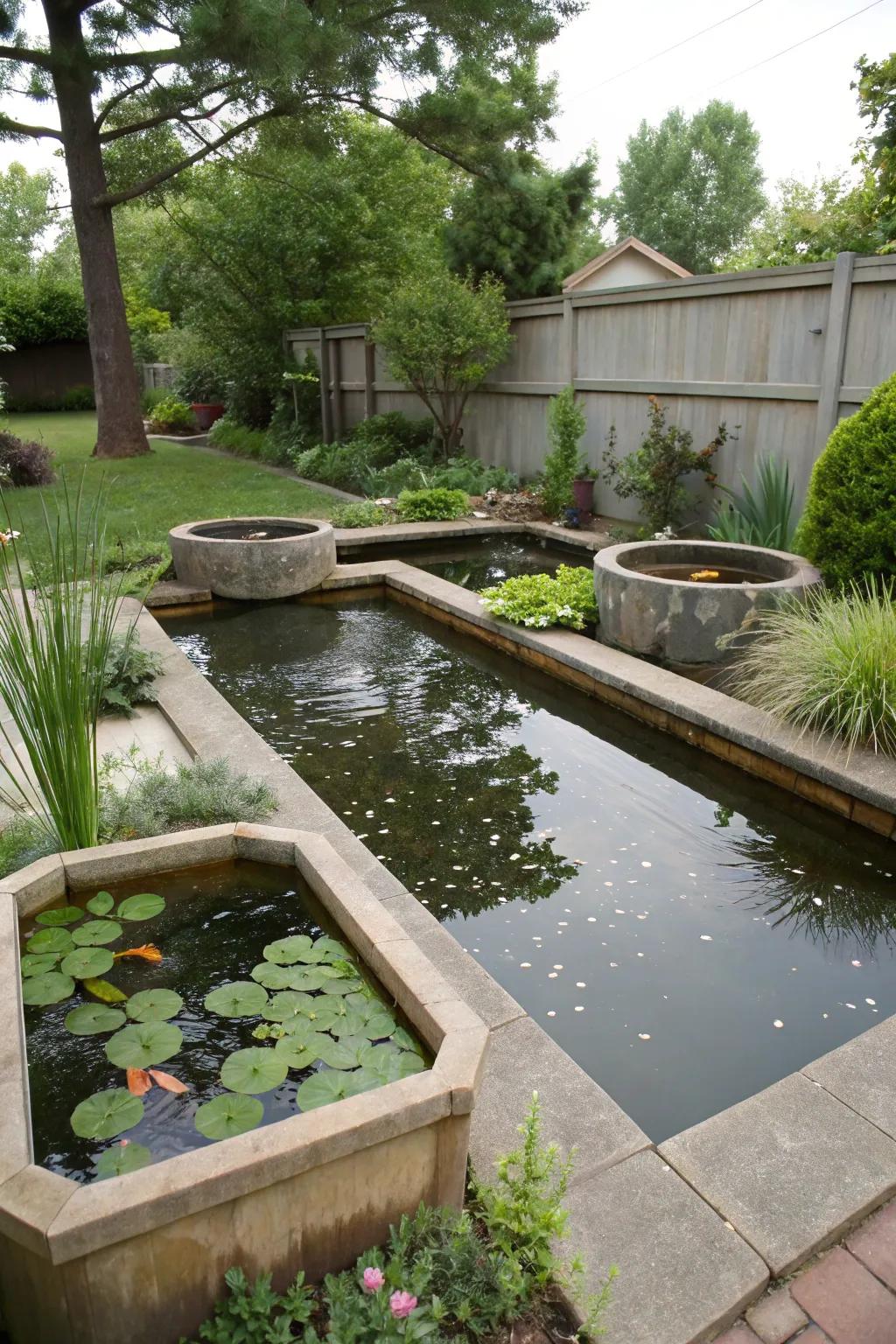 Multi-basin ponds offer diversity and intrigue.