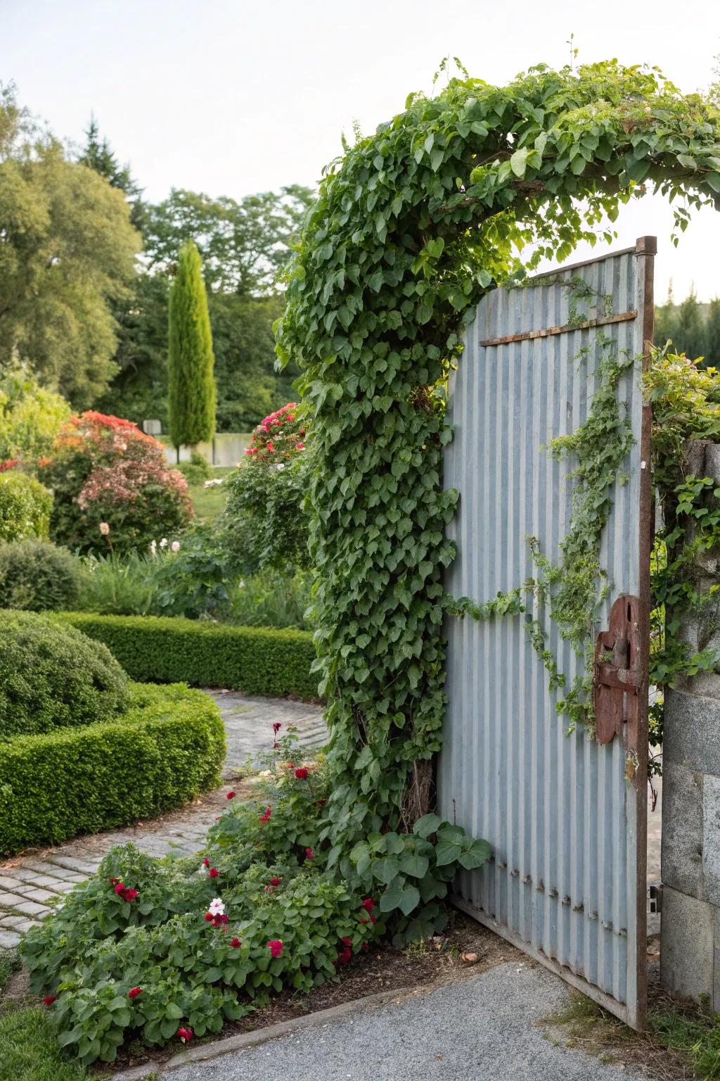 A gate harmoniously integrated with nature.