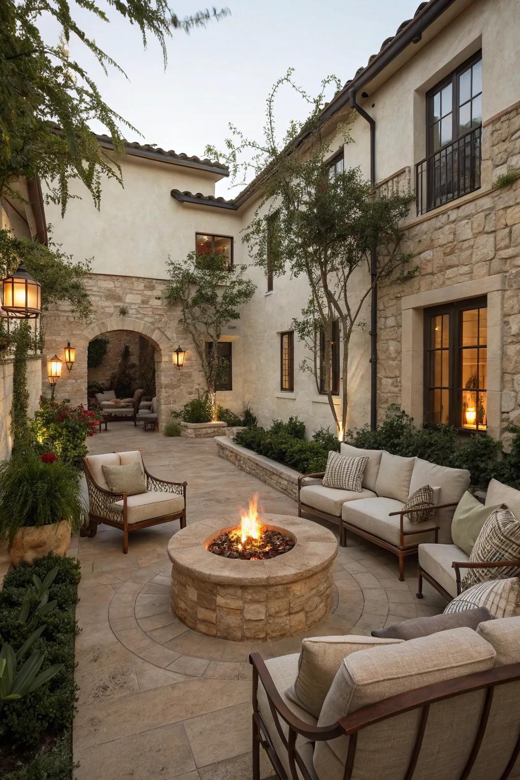 Fire pits create a cozy and inviting atmosphere.